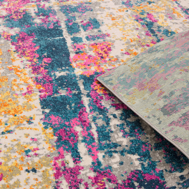 World Menagerie Arellano Flatweave Pink/Yellow Rug Wayfair.co.uk